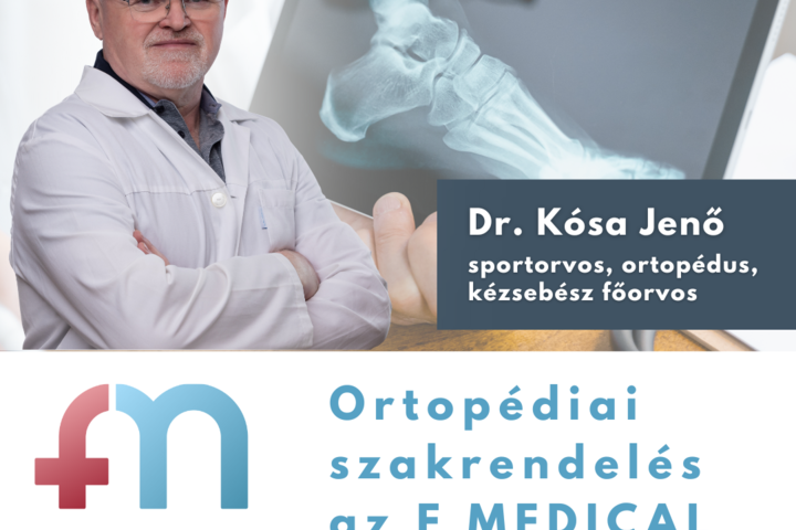 Dr. Kósa Jenő sportorvos, ortopédus, kézsebész főorvossal bővült az F MEDICAL Magánklinika csapata